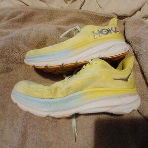 HOKA Yellow and Blue Running Shoes